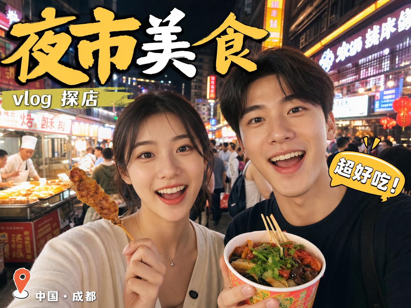 芒果视频-【芒果视频】成都夜市美食探店传媒Vlog，超好吃！